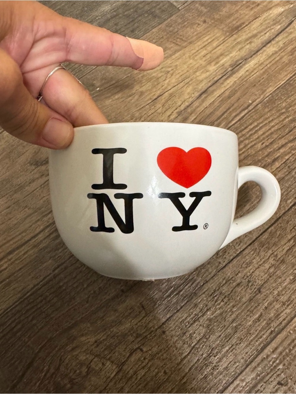I ♥ NY (New York) White Ceramic Coffee Mug, soup cup- Iconic Red Heart Design
